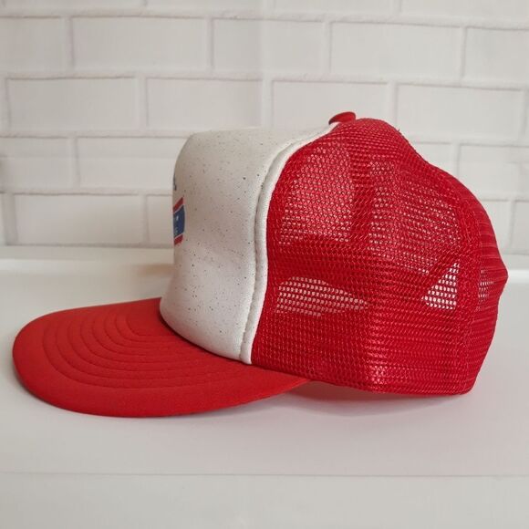 Vintage 80's Northrop US Air Force USA Red White Blue Speedway Snapback Hat Cap - Picture 4 of 12